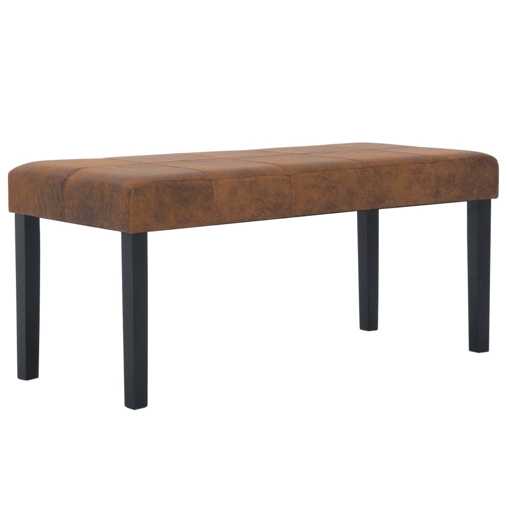 Bankje 106 cm kunstsuède bruin is nu te koop bij PeponiXL, paradijselijk wonen!