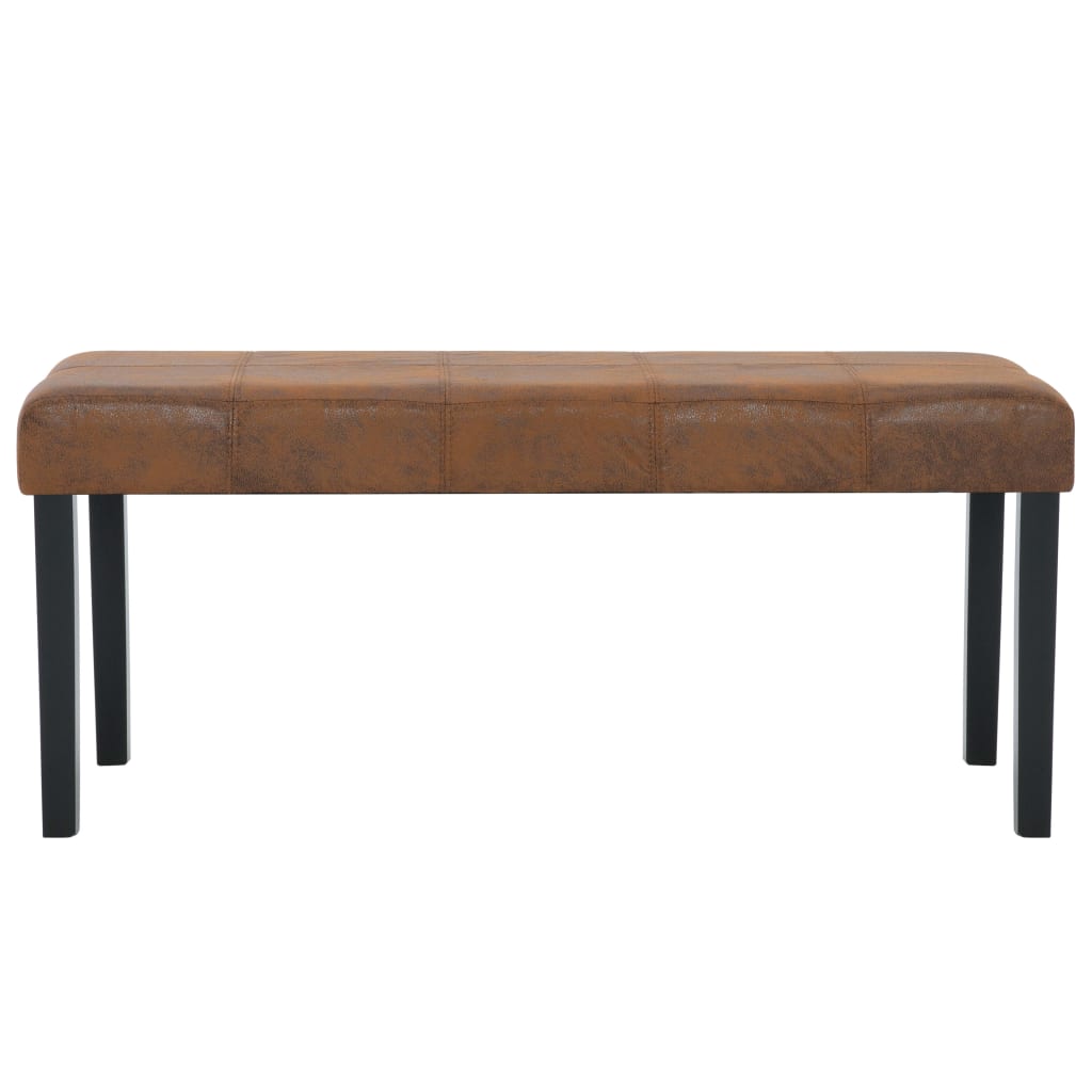 Bankje 106 cm kunstsuède bruin is nu te koop bij PeponiXL, paradijselijk wonen!