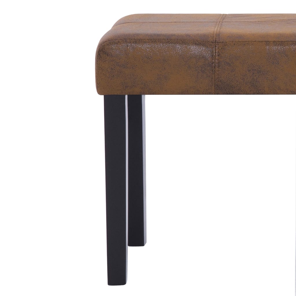 Bankje 106 cm kunstsuède bruin is nu te koop bij PeponiXL, paradijselijk wonen!