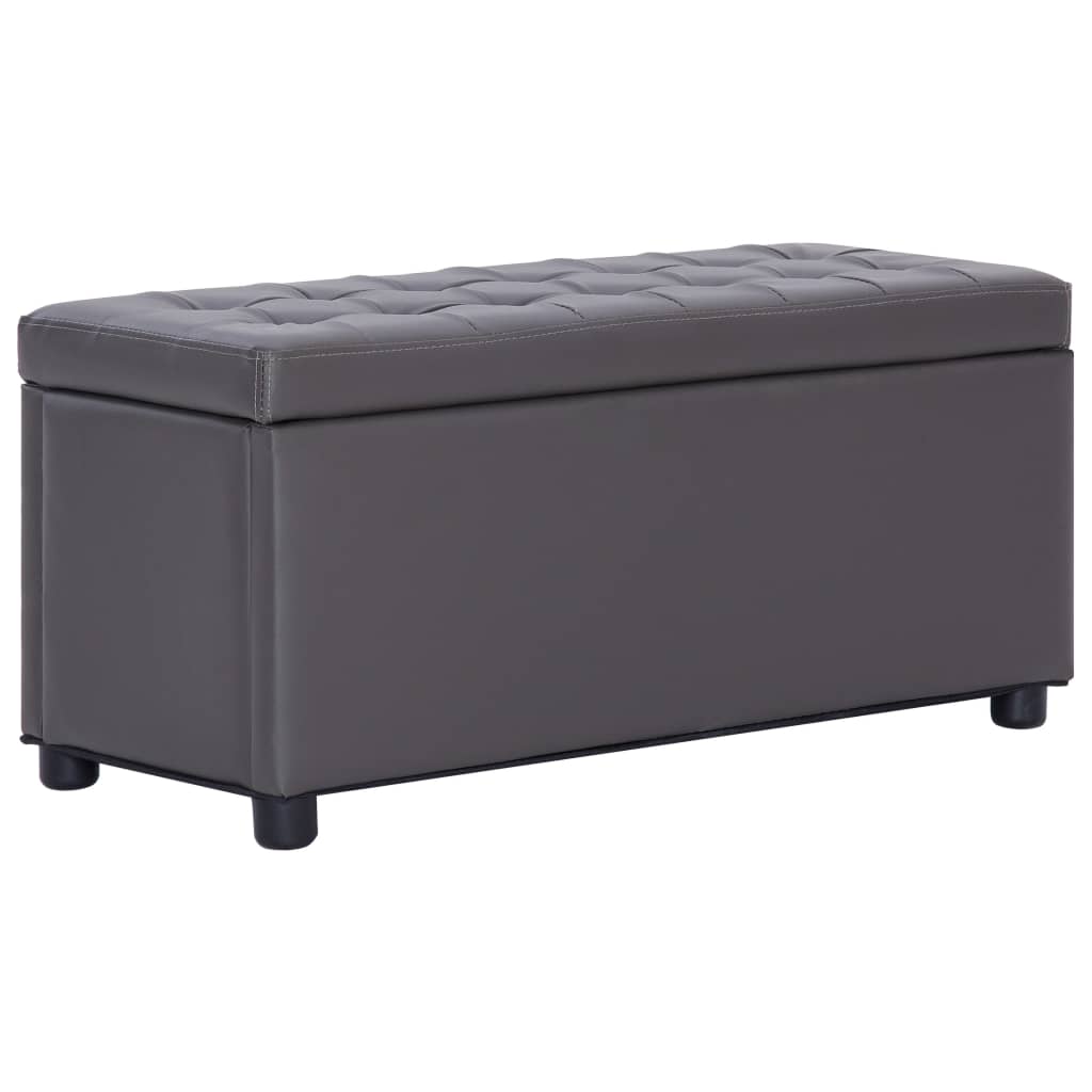Opberghocker 87,5 cm kunstleer grijs is nu te koop bij PeponiXL, paradijselijk wonen!