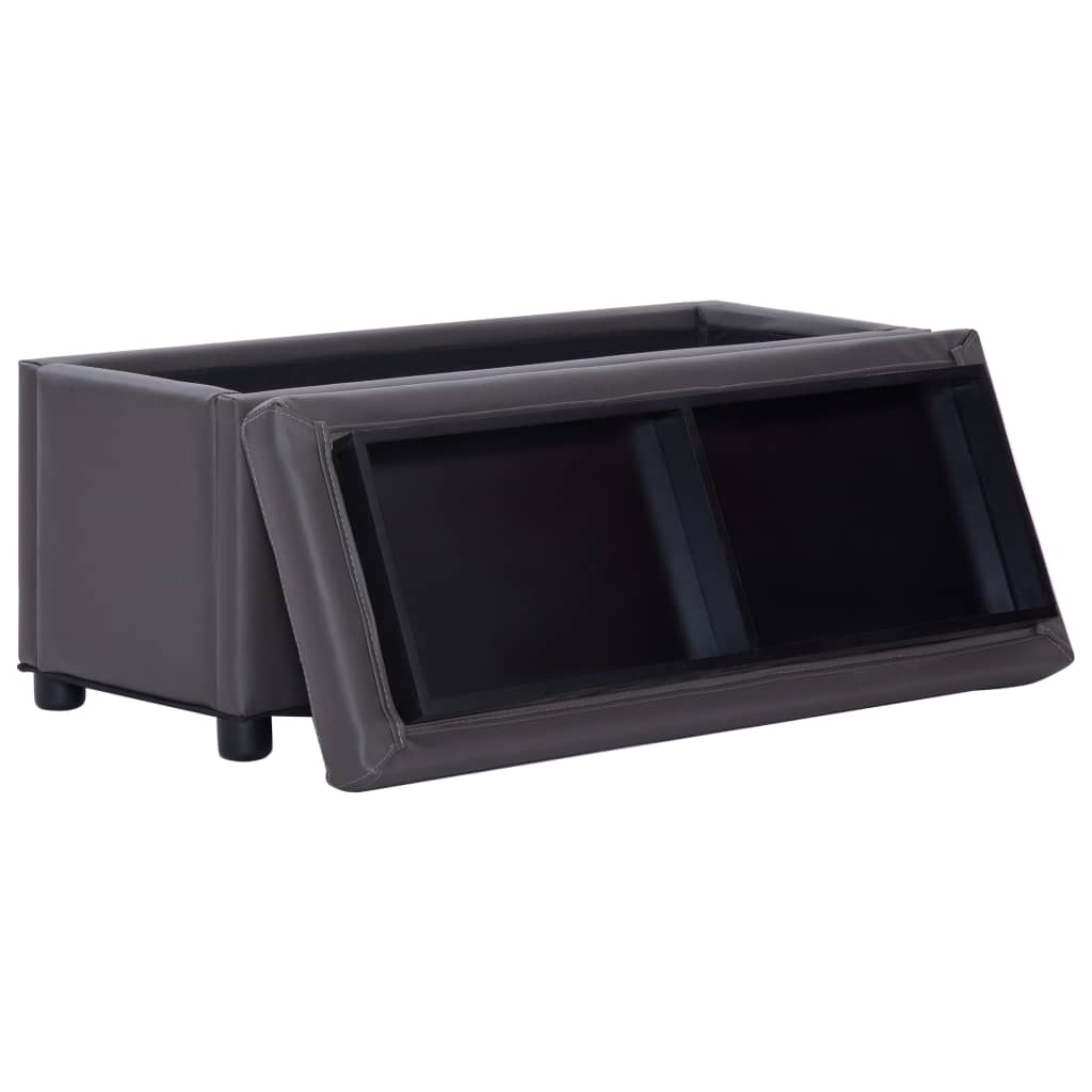 Opberghocker 87,5 cm kunstleer grijs is nu te koop bij PeponiXL, paradijselijk wonen!