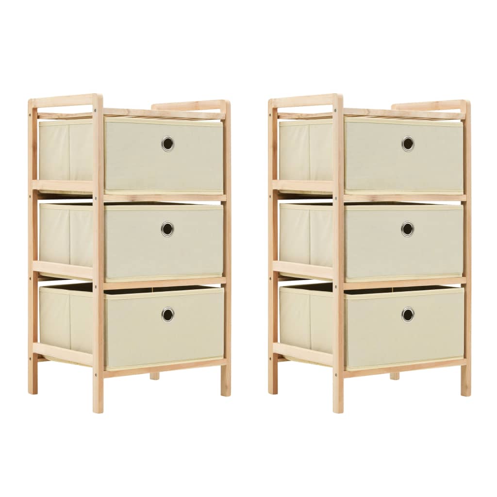 Opbergrekken met 3 stoffen manden 2 st cederhout beige is nu te koop bij PeponiXL, paradijselijk wonen!