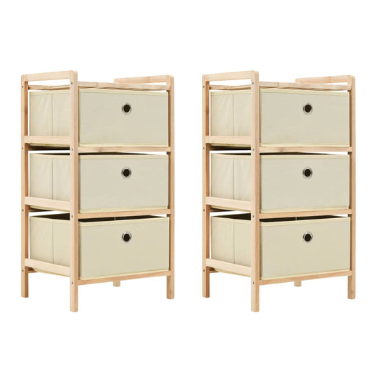 Opbergrekken met 3 stoffen manden 2 st cederhout beige is nu te koop bij PeponiXL, paradijselijk wonen!