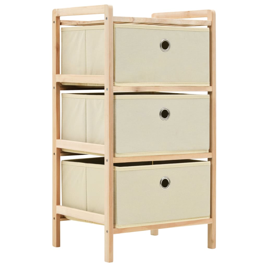 Opbergrekken met 3 stoffen manden 2 st cederhout beige is nu te koop bij PeponiXL, paradijselijk wonen!