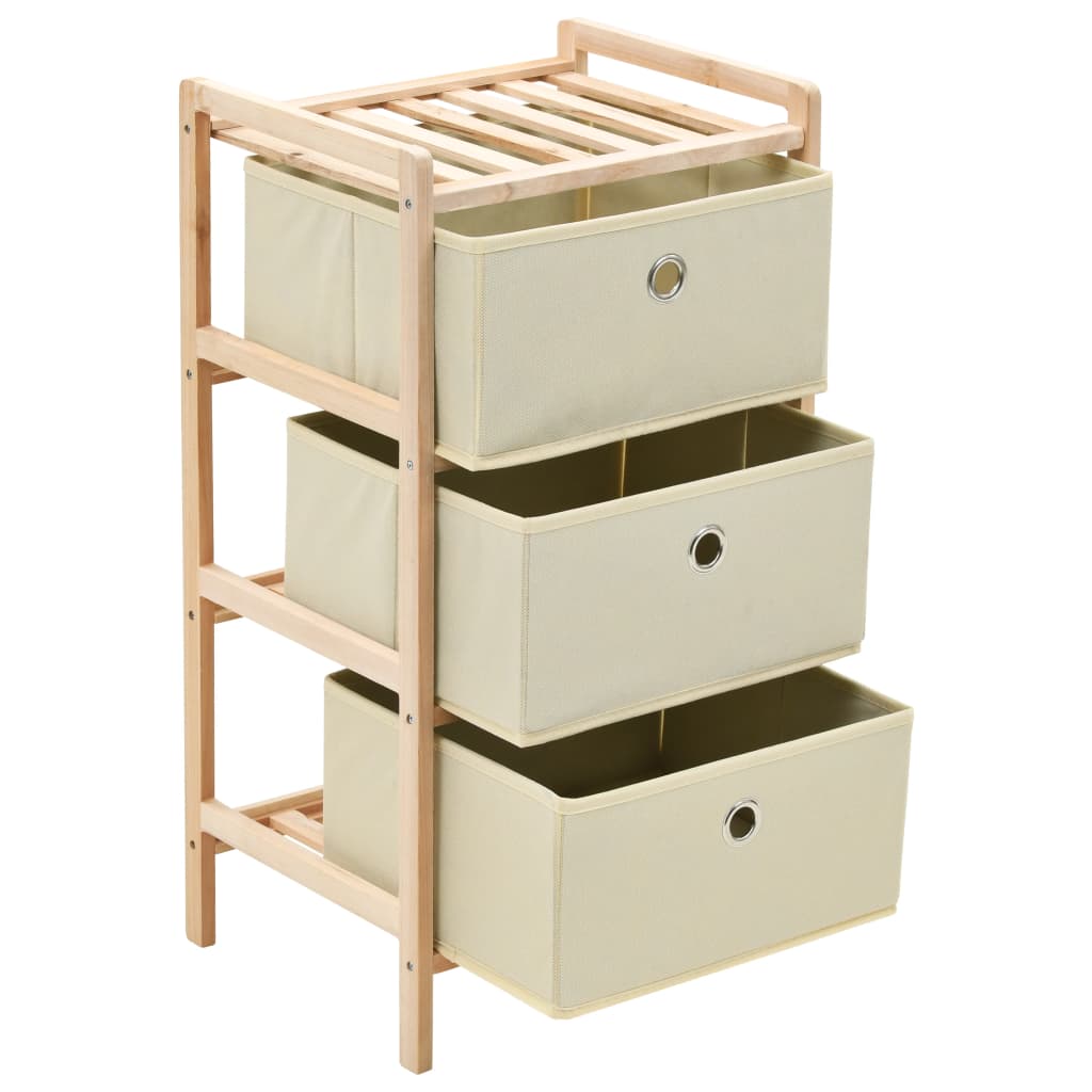 Opbergrekken met 3 stoffen manden 2 st cederhout beige is nu te koop bij PeponiXL, paradijselijk wonen!