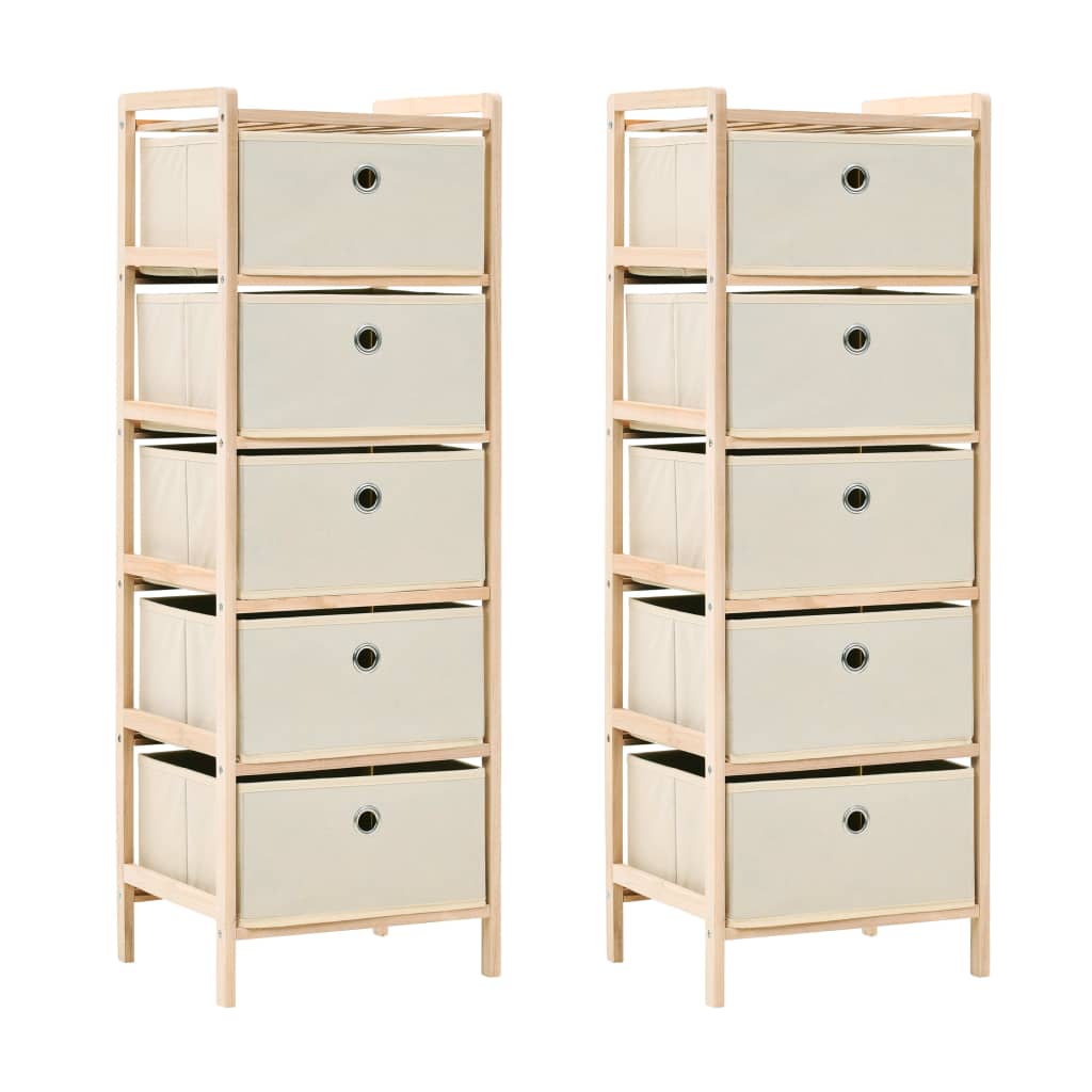 Opbergrekken met 5 stoffen manden 2 st cederhout beige is nu te koop bij PeponiXL, paradijselijk wonen!