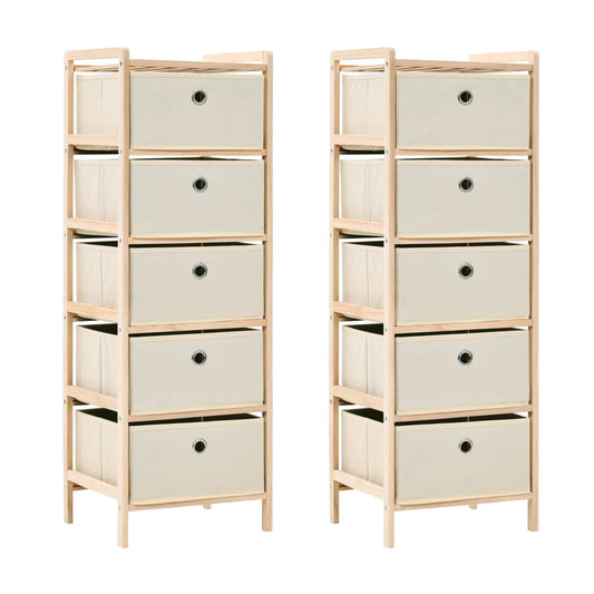 Opbergrekken met 5 stoffen manden 2 st cederhout beige is nu te koop bij PeponiXL, paradijselijk wonen!