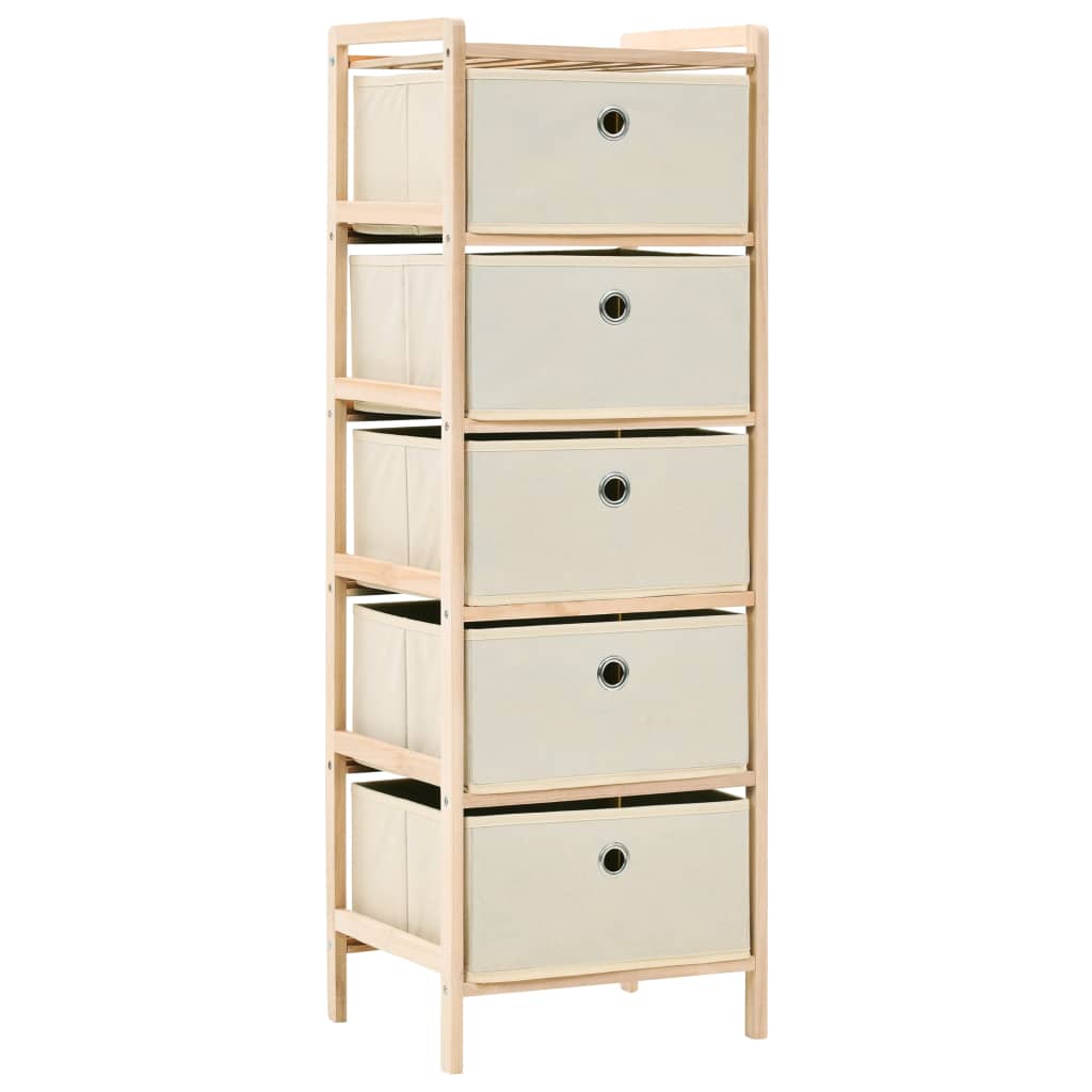 Opbergrekken met 5 stoffen manden 2 st cederhout beige is nu te koop bij PeponiXL, paradijselijk wonen!