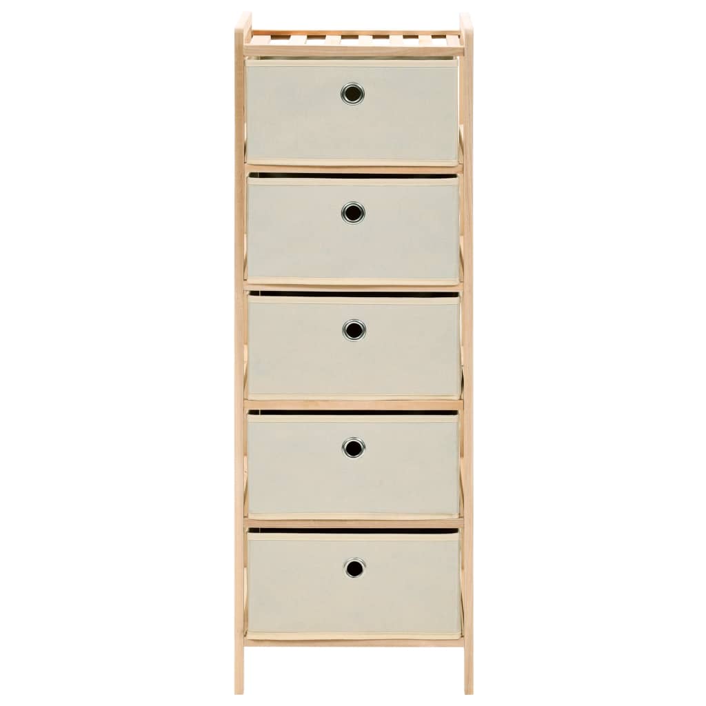 Opbergrekken met 5 stoffen manden 2 st cederhout beige is nu te koop bij PeponiXL, paradijselijk wonen!