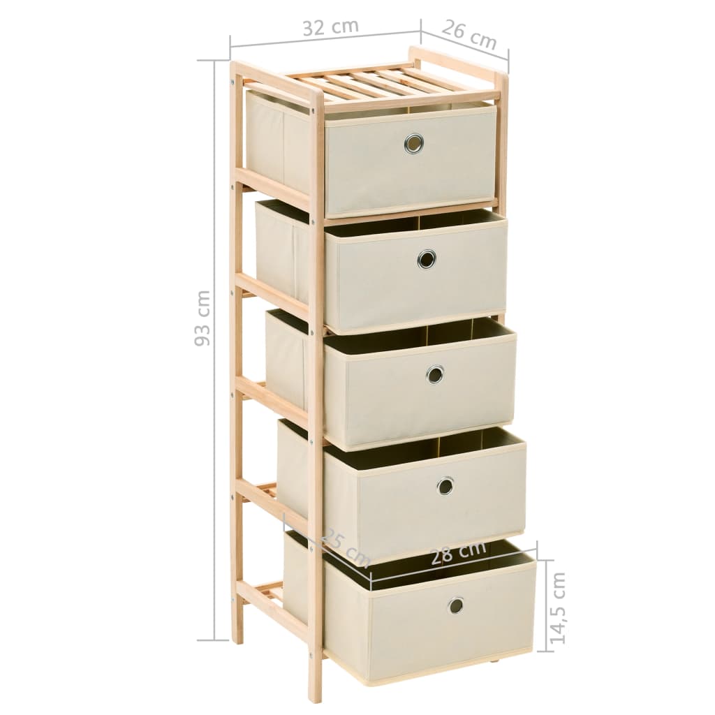 Opbergrekken met 5 stoffen manden 2 st cederhout beige is nu te koop bij PeponiXL, paradijselijk wonen!