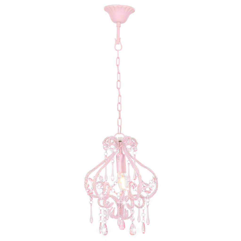 Plafondlamp met kralen rond E14 roze is nu te koop bij PeponiXL, paradijselijk wonen!