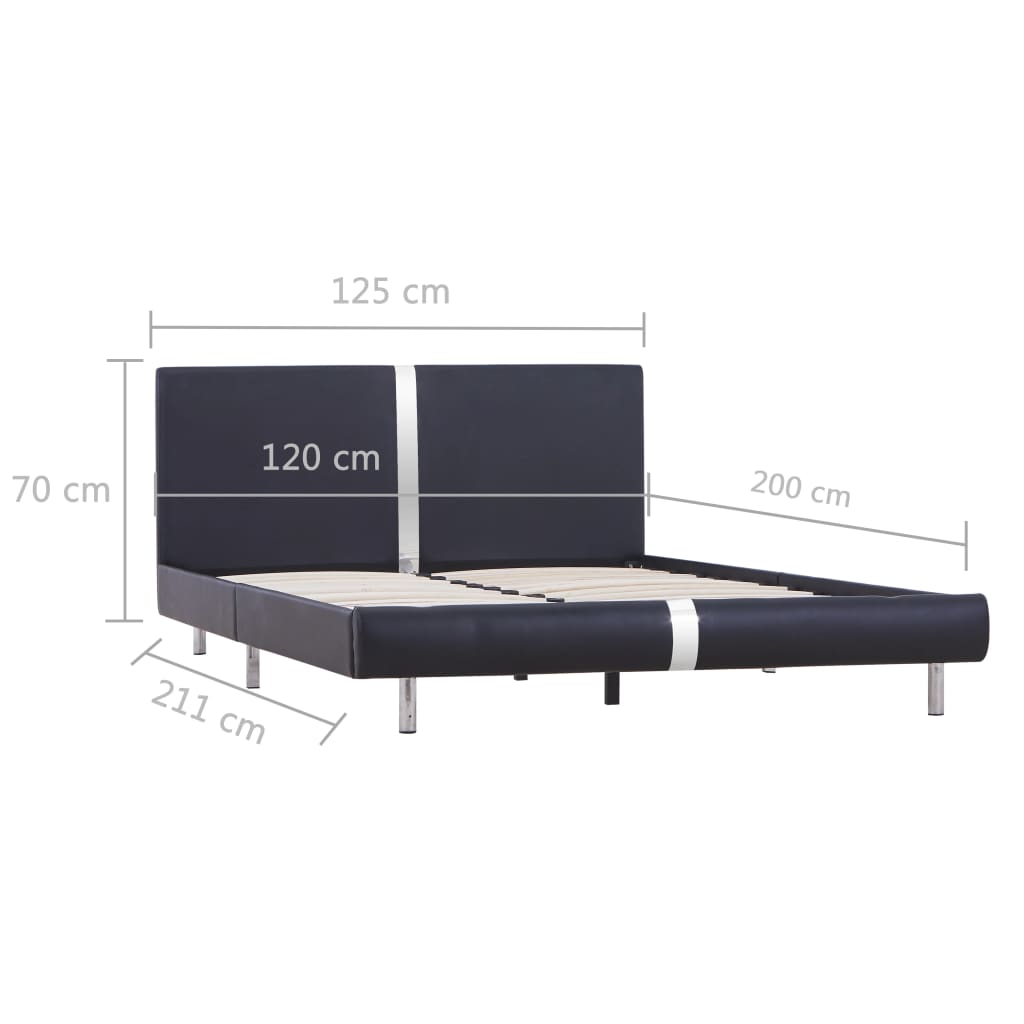 Bedframe kunstleer zwart 120x200 cm is nu te koop bij PeponiXL, paradijselijk wonen!