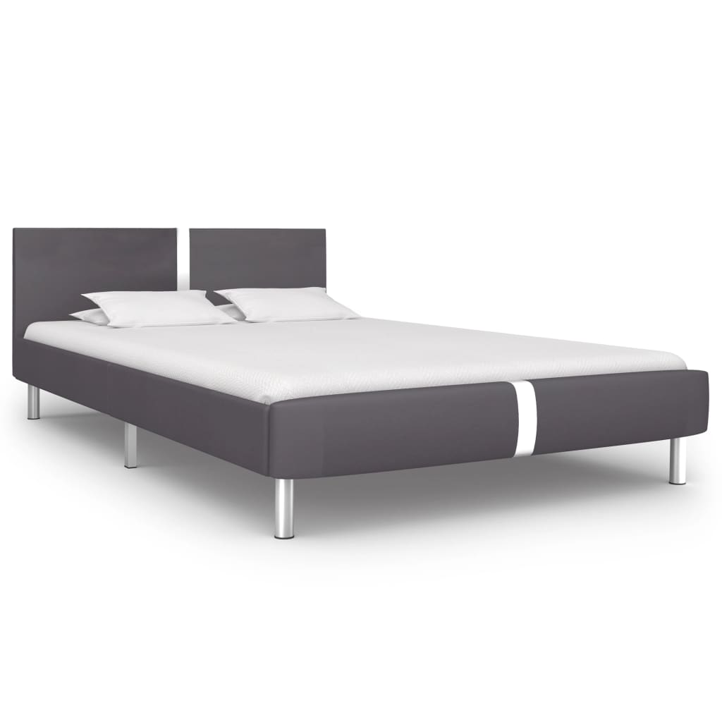 Bedframe kunstleer grijs 140x200 cm is nu te koop bij PeponiXL, paradijselijk wonen!
