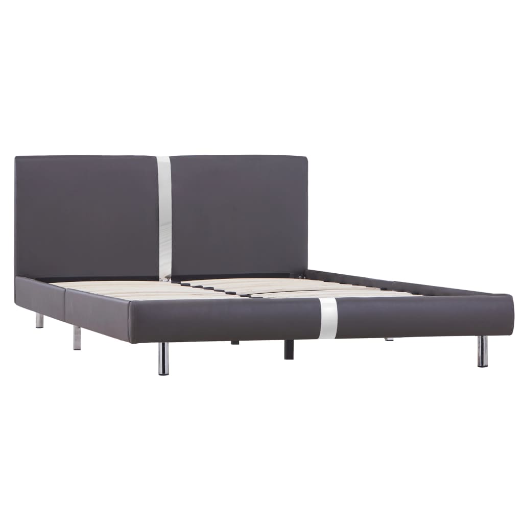 Bedframe kunstleer grijs 140x200 cm is nu te koop bij PeponiXL, paradijselijk wonen!