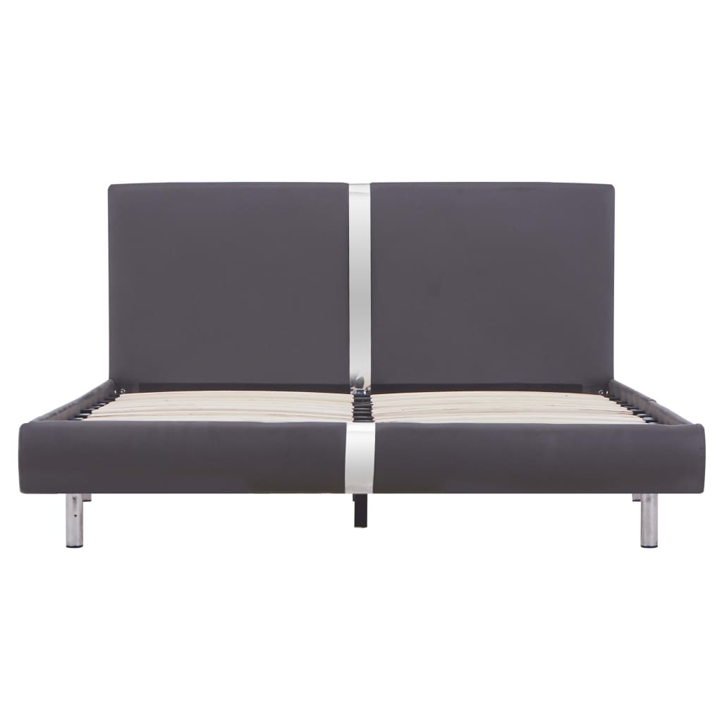 Bedframe kunstleer grijs 140x200 cm is nu te koop bij PeponiXL, paradijselijk wonen!