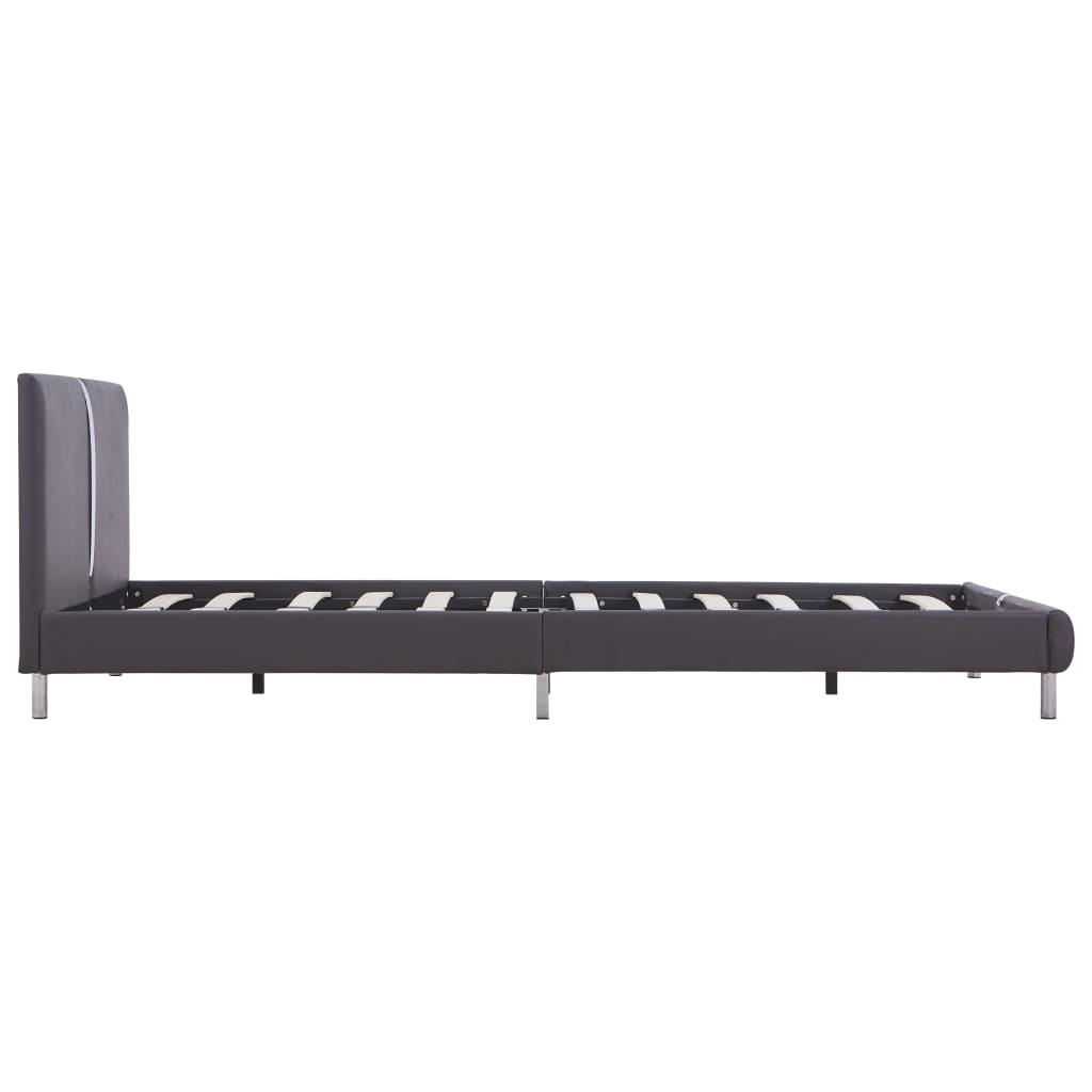 Bedframe kunstleer grijs 140x200 cm is nu te koop bij PeponiXL, paradijselijk wonen!