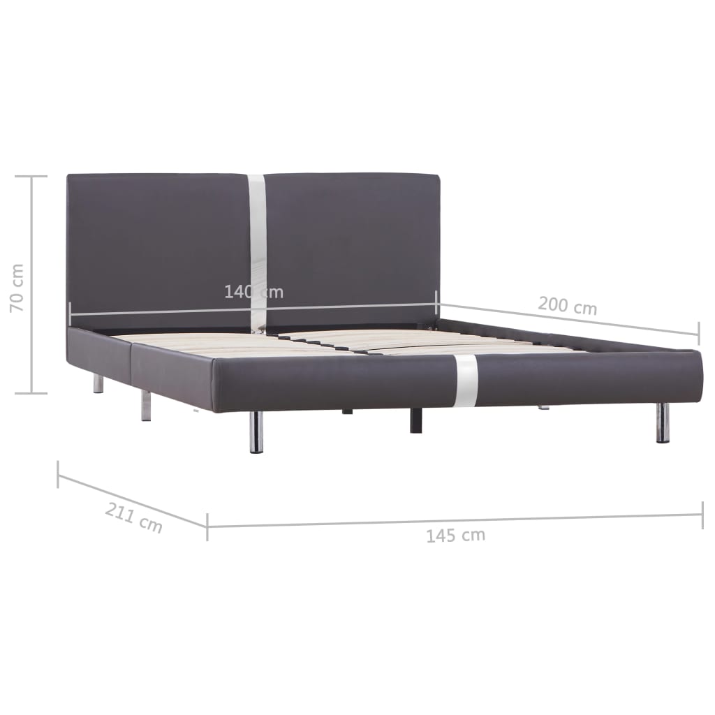 Bedframe kunstleer grijs 140x200 cm is nu te koop bij PeponiXL, paradijselijk wonen!