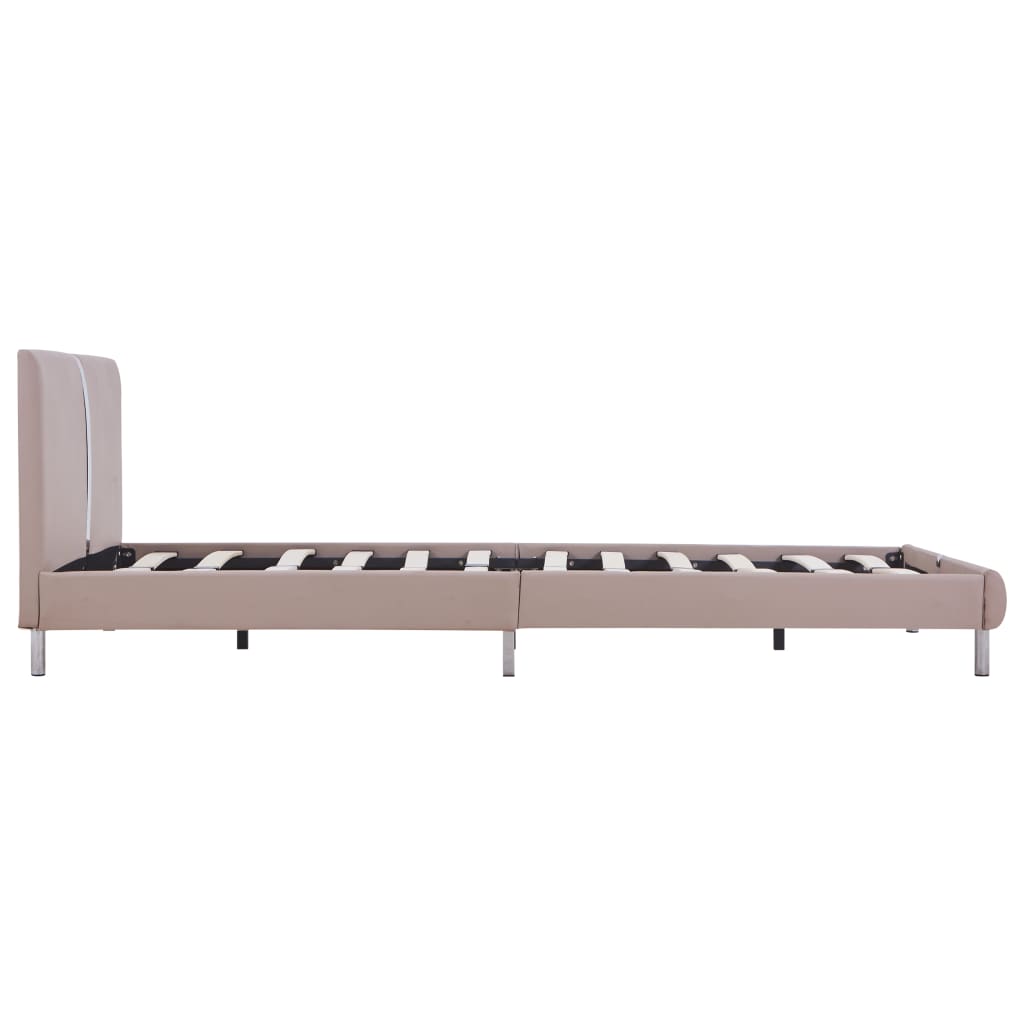Bedframe kunstleer cappuccino 140x200 cm is nu te koop bij PeponiXL, paradijselijk wonen!