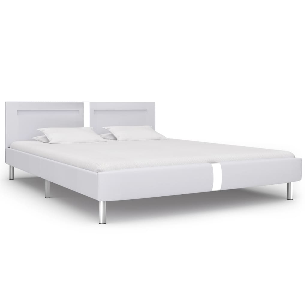 Bedframe met LED kunstleer wit 180x200 cm is nu te koop bij PeponiXL, paradijselijk wonen!