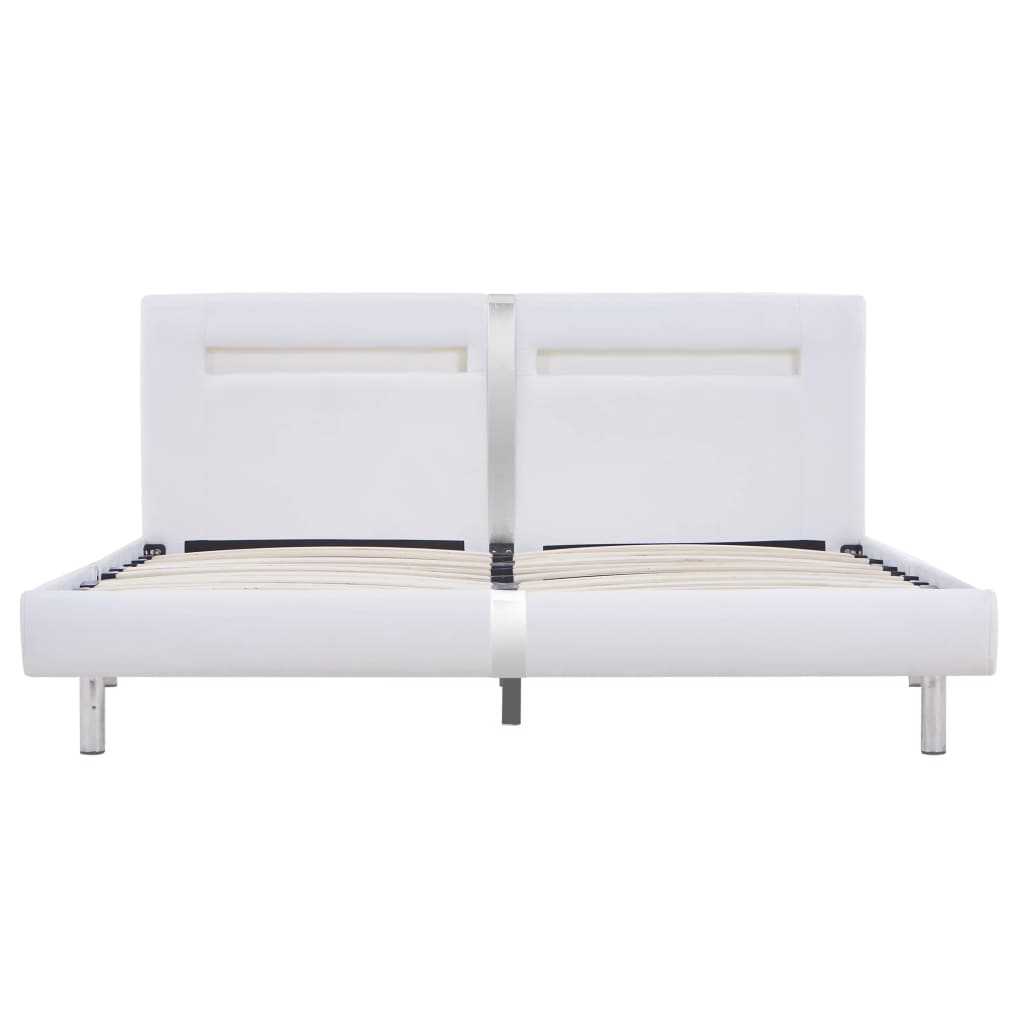 Bedframe met LED kunstleer wit 180x200 cm is nu te koop bij PeponiXL, paradijselijk wonen!