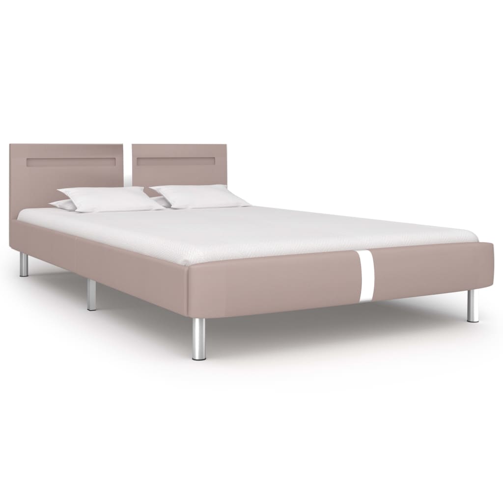 Bedframe met LED kunstleer cappuccino 120x200 cm is nu te koop bij PeponiXL, paradijselijk wonen!
