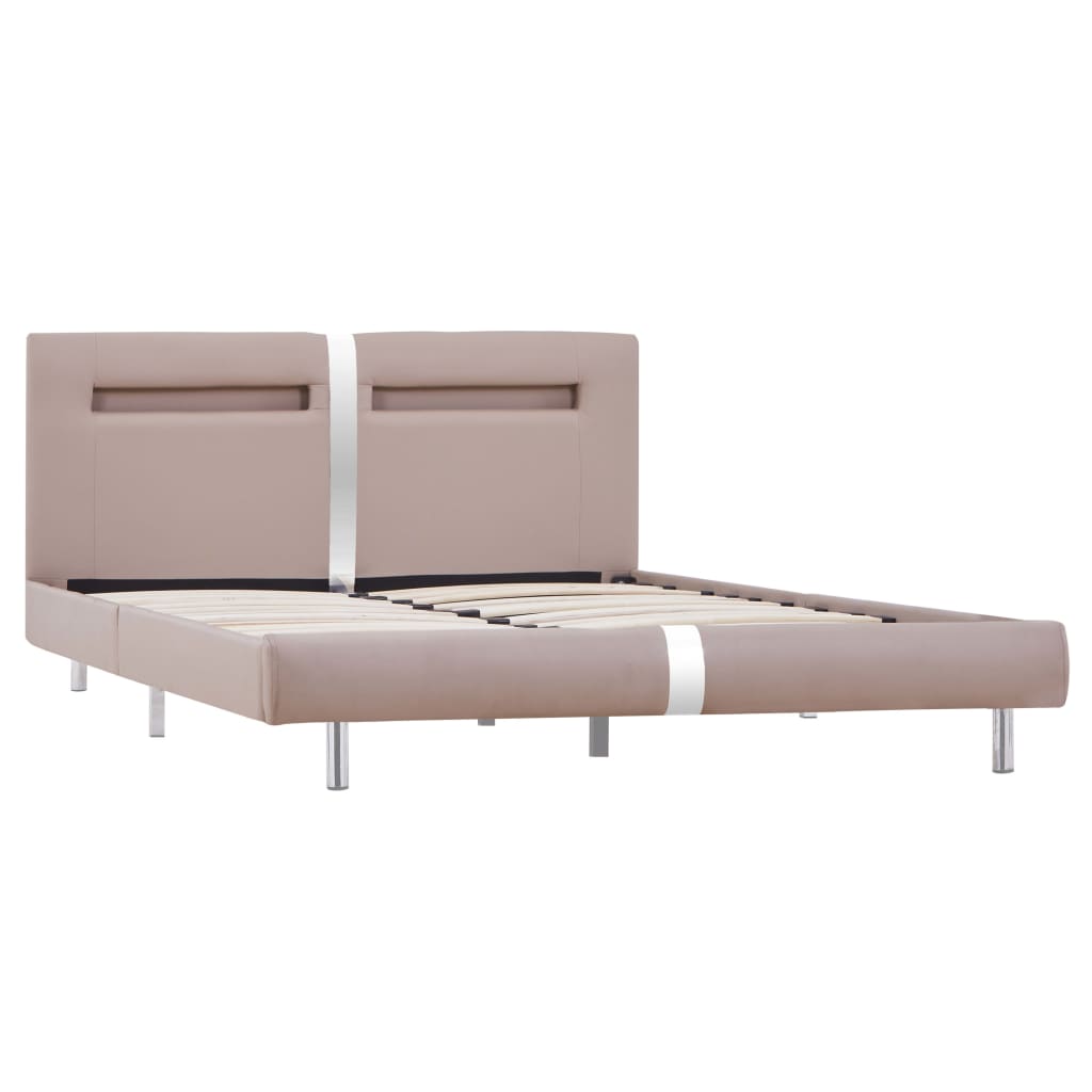 Bedframe met LED kunstleer cappuccino 120x200 cm is nu te koop bij PeponiXL, paradijselijk wonen!