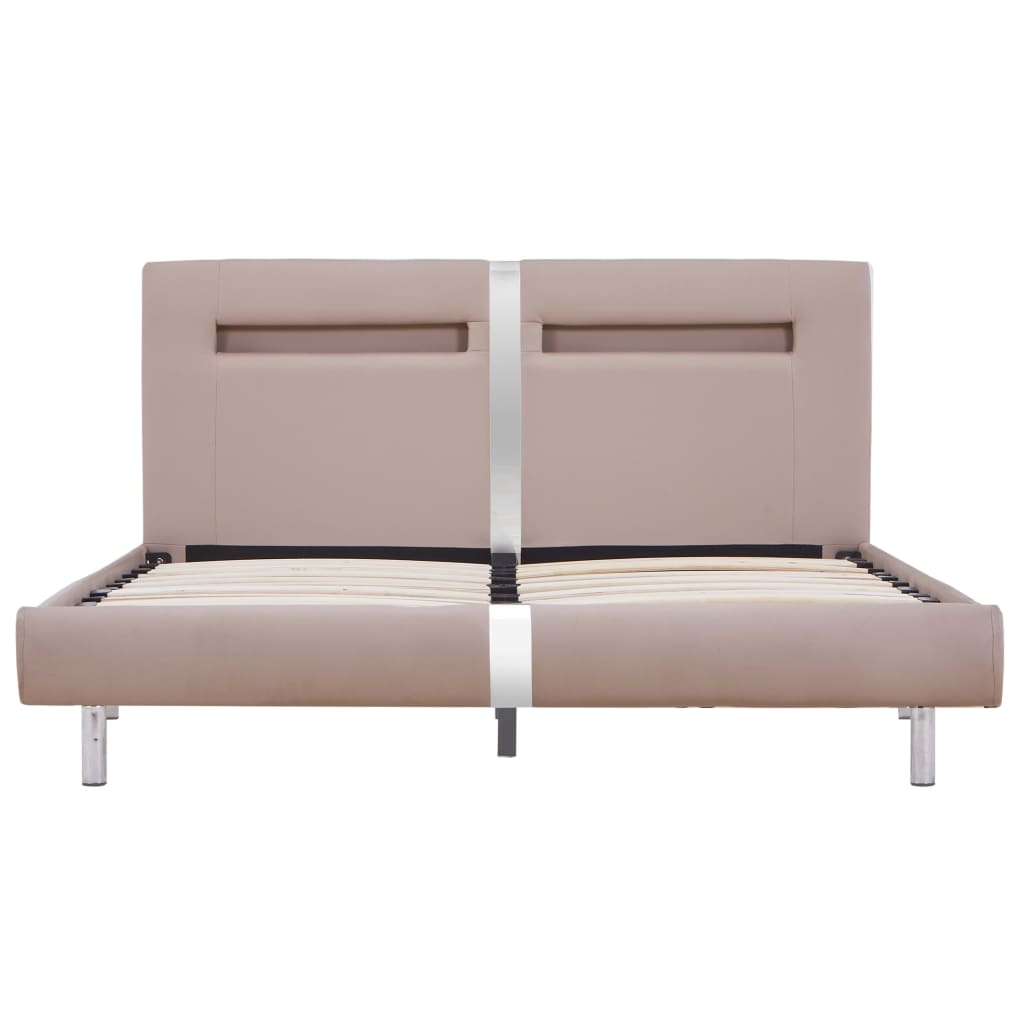 Bedframe met LED kunstleer cappuccino 120x200 cm is nu te koop bij PeponiXL, paradijselijk wonen!