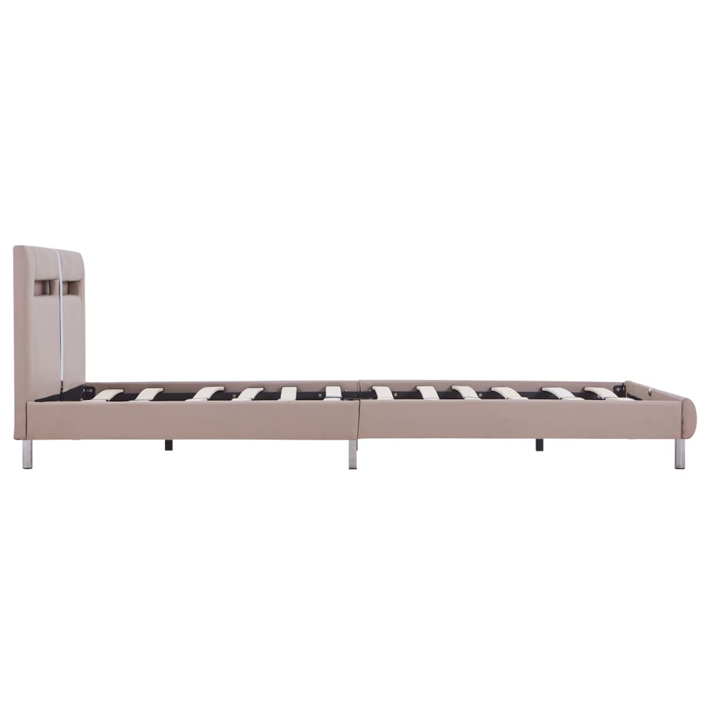Bedframe met LED kunstleer cappuccino 120x200 cm is nu te koop bij PeponiXL, paradijselijk wonen!