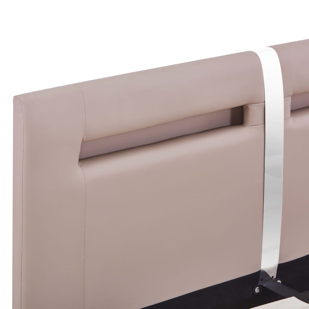 Bedframe met LED kunstleer cappuccino 120x200 cm is nu te koop bij PeponiXL, paradijselijk wonen!