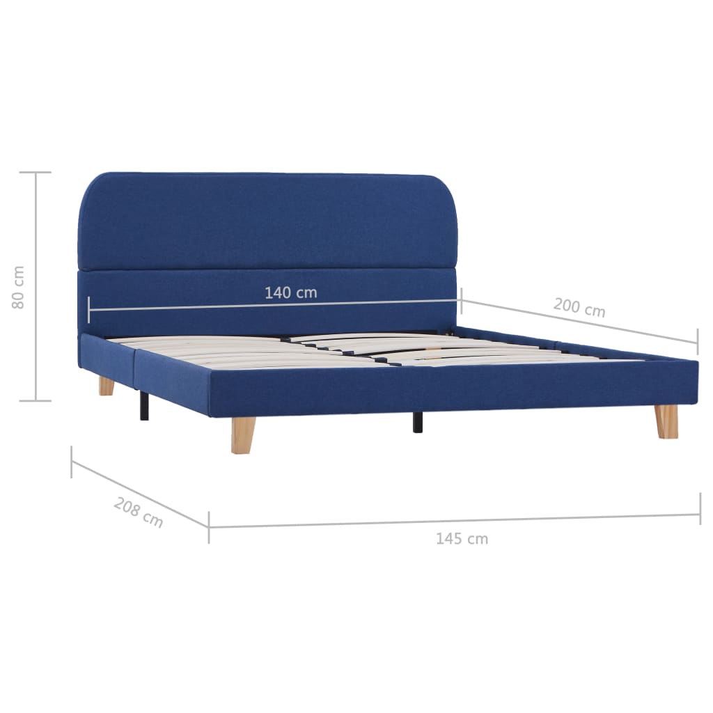 Bedframe stof blauw 140x200 cm is nu te koop bij PeponiXL, paradijselijk wonen!