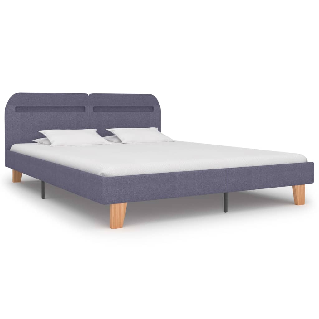 Bedframe met LED stof lichtgrijs 160x200 cm is nu te koop bij PeponiXL, paradijselijk wonen!