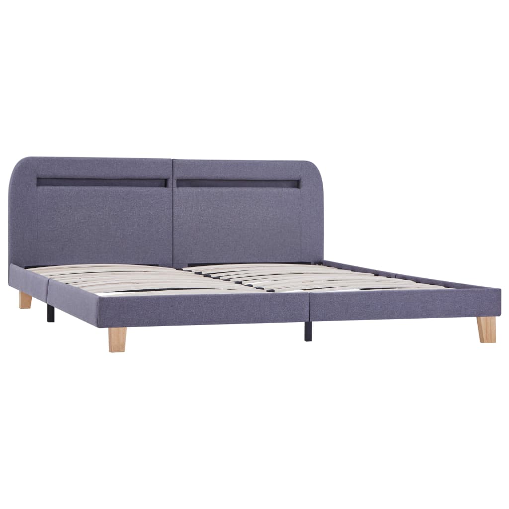Bedframe met LED stof lichtgrijs 160x200 cm is nu te koop bij PeponiXL, paradijselijk wonen!