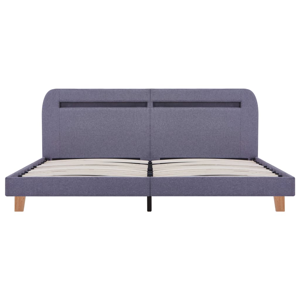 Bedframe met LED stof lichtgrijs 160x200 cm is nu te koop bij PeponiXL, paradijselijk wonen!
