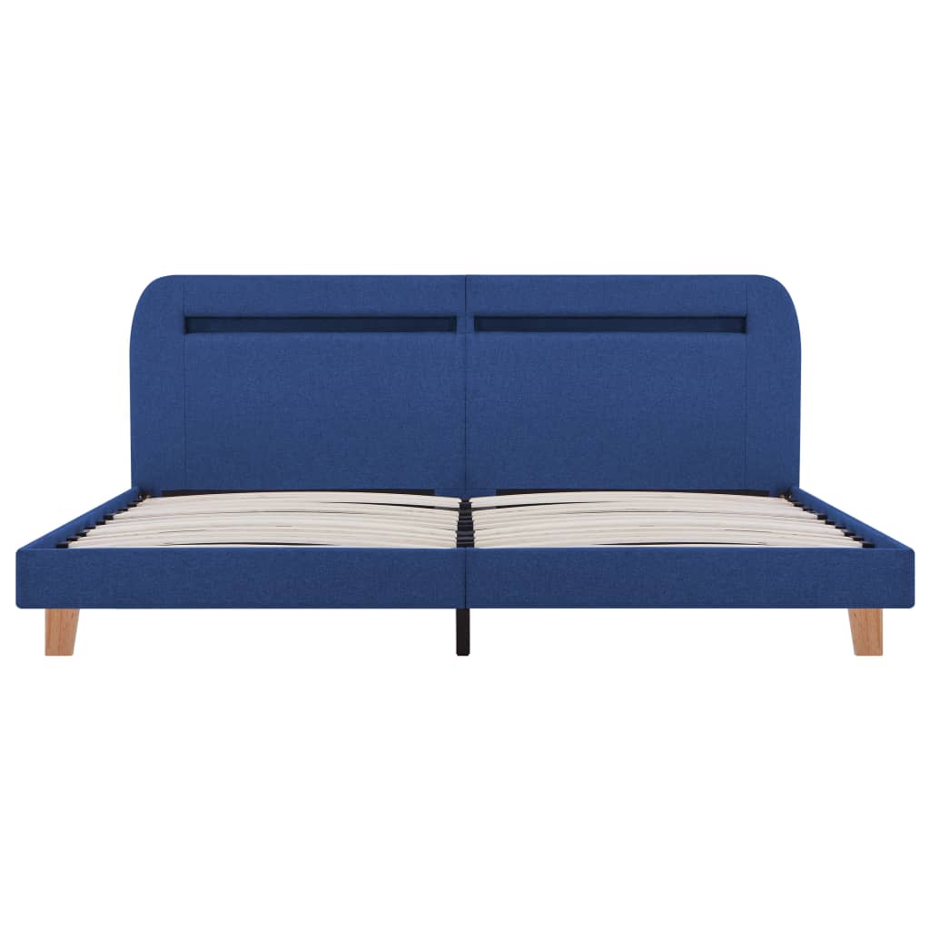Bedframe met LED stof blauw 160x200 cm is nu te koop bij PeponiXL, paradijselijk wonen!