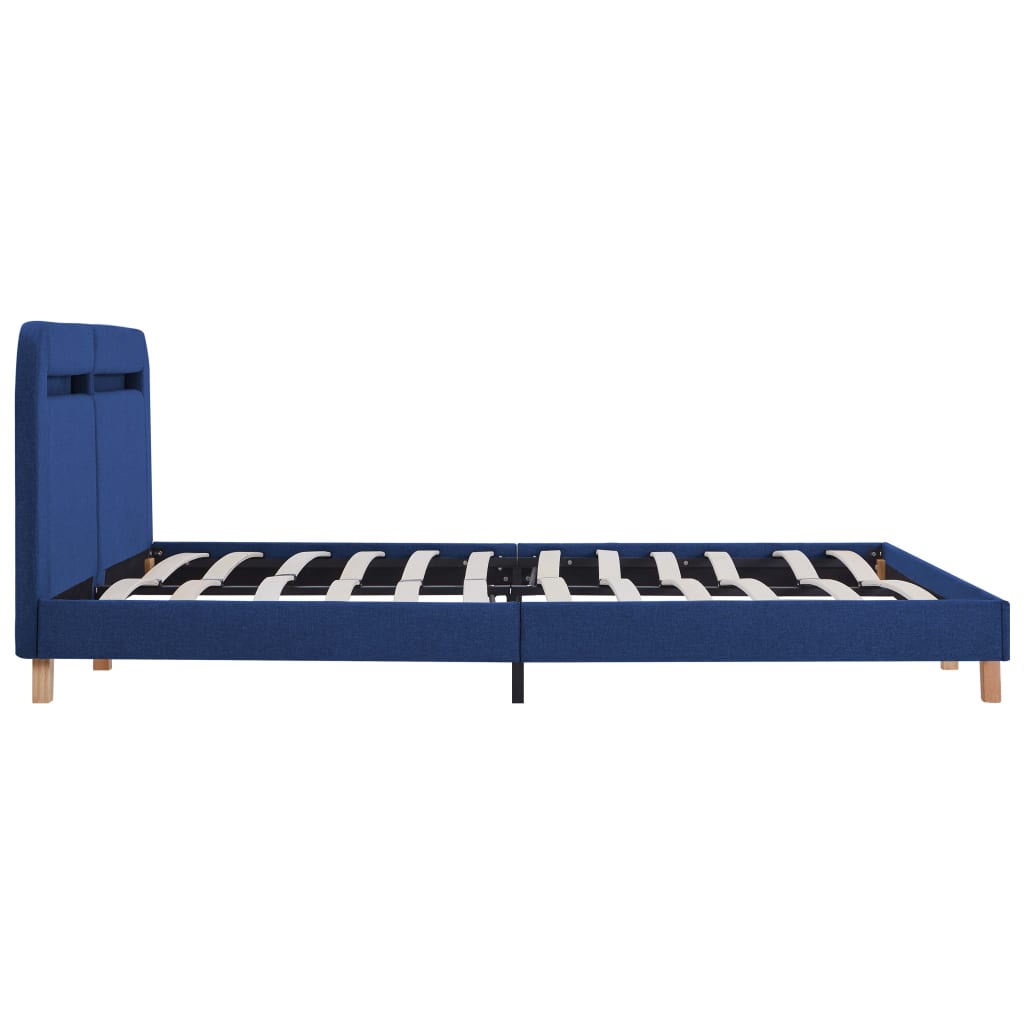 Bedframe met LED stof blauw 160x200 cm is nu te koop bij PeponiXL, paradijselijk wonen!