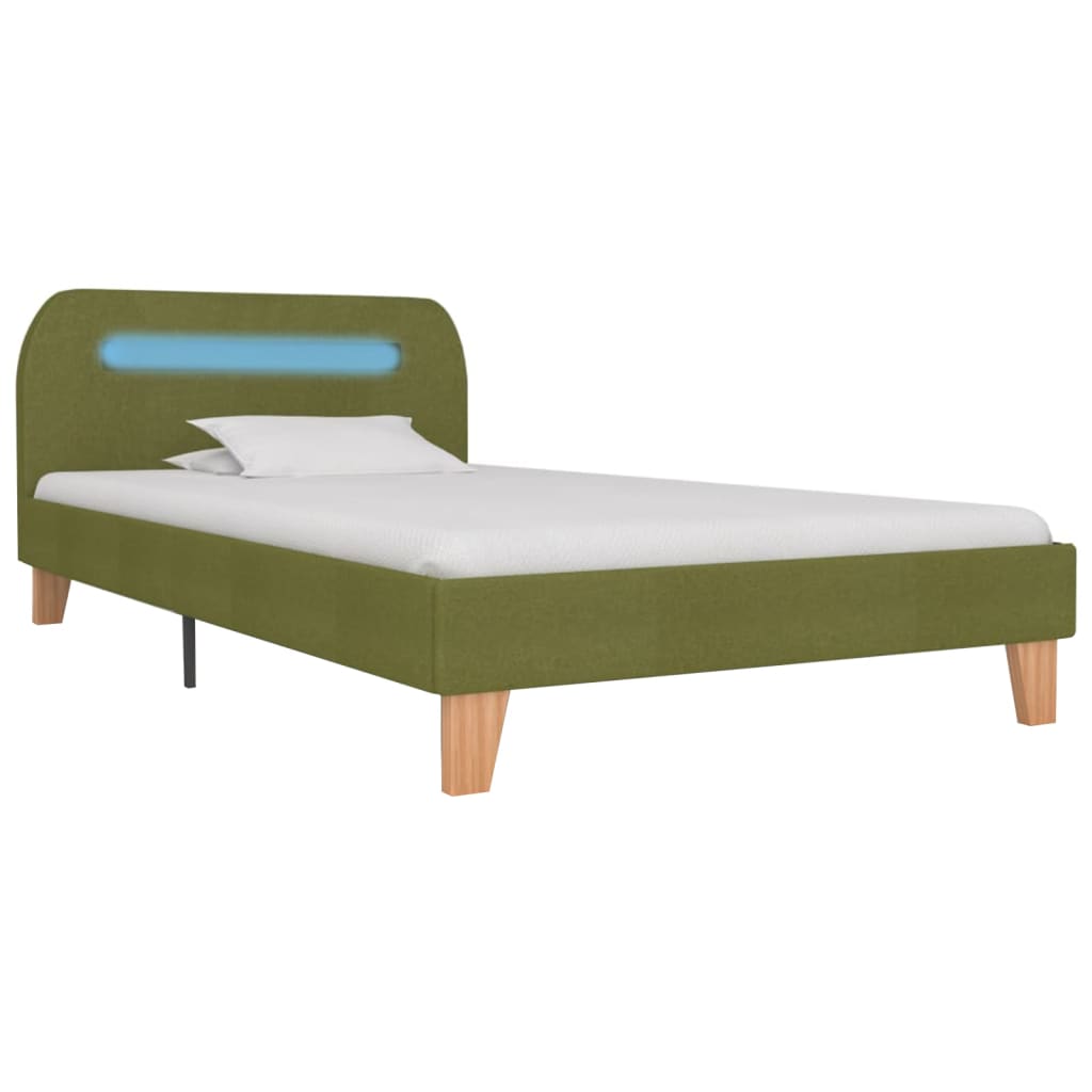 Bedframe met LED stof groen 90x200 cm is nu te koop bij PeponiXL, paradijselijk wonen!