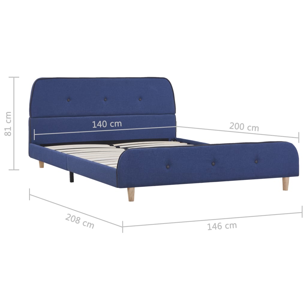 Bedframe stof blauw 140x200 cm is nu te koop bij PeponiXL, paradijselijk wonen!