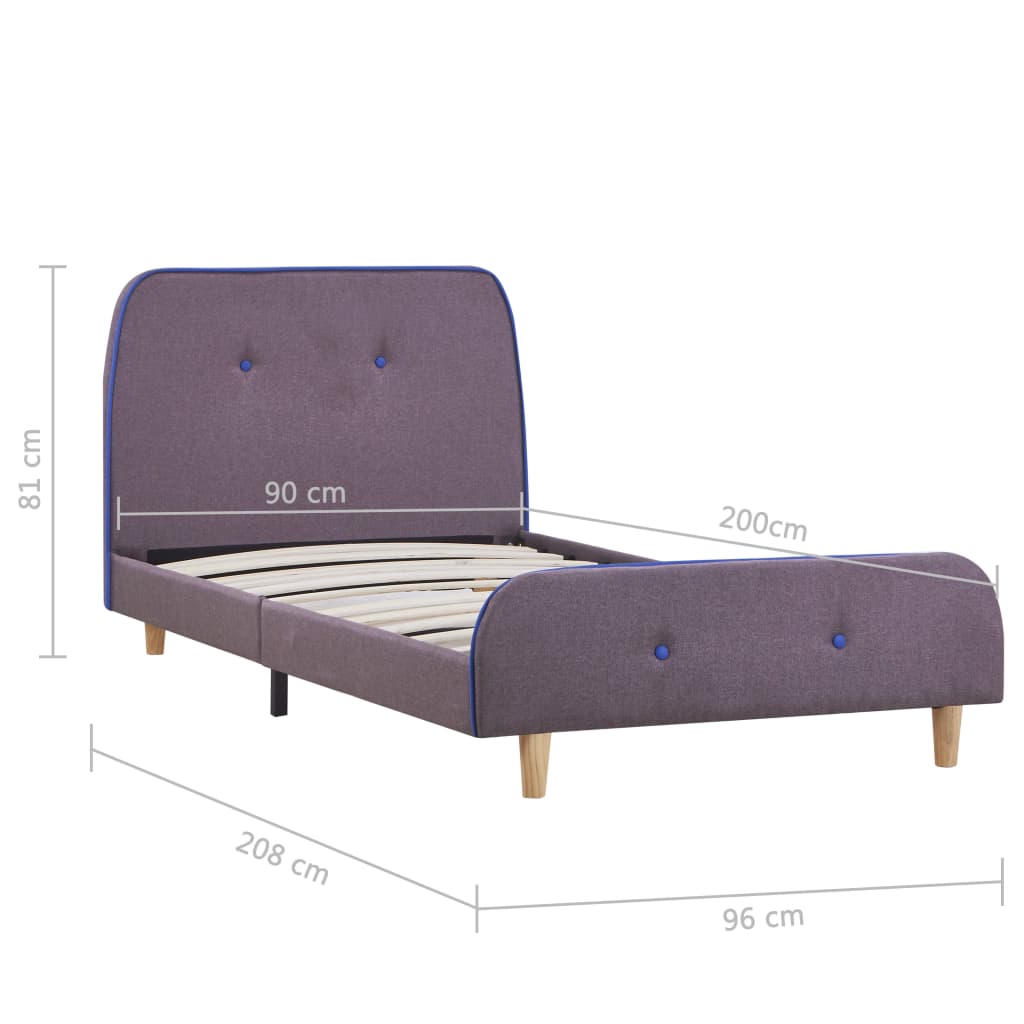 Bedframe stof taupe 90x200 cm is nu te koop bij PeponiXL, paradijselijk wonen!
