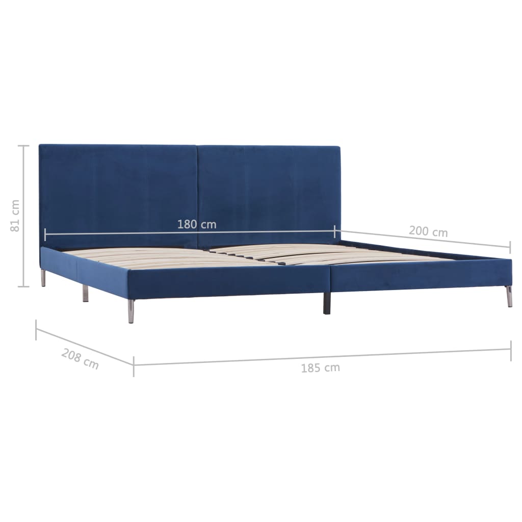 Bedframe stof blauw 180x200 cm is nu te koop bij PeponiXL, paradijselijk wonen!