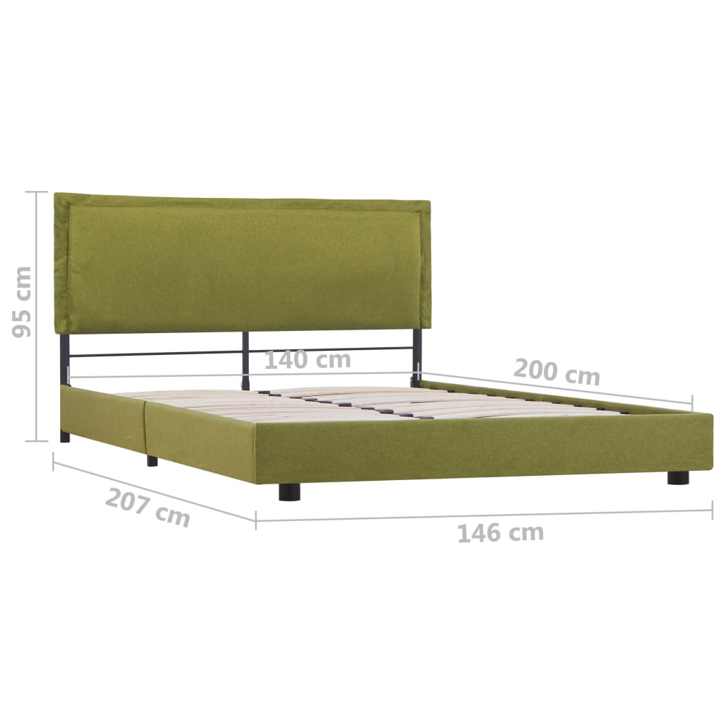 Bedframe stof groen 140x200 cm is nu te koop bij PeponiXL, paradijselijk wonen!