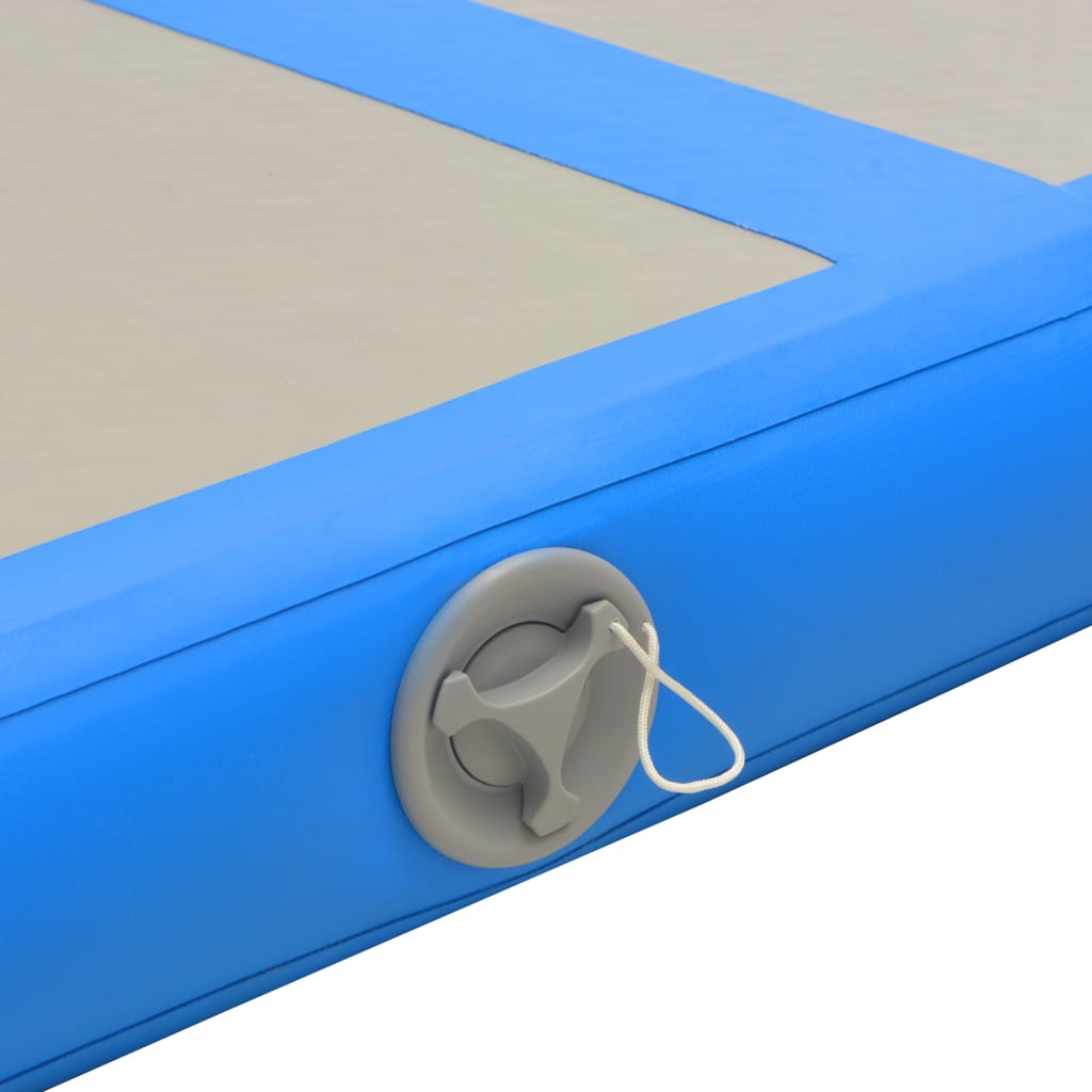 Gymnastiekmat met pomp opblaasbaar 300x100x10 cm PVC blauw is nu te koop bij PeponiXL, paradijselijk wonen!