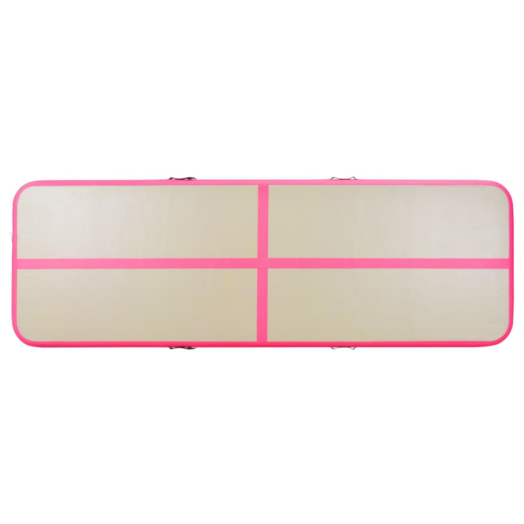 Gymnastiekmat met pomp opblaasbaar 400x100x10 cm PVC roze is nu te koop bij PeponiXL, paradijselijk wonen!