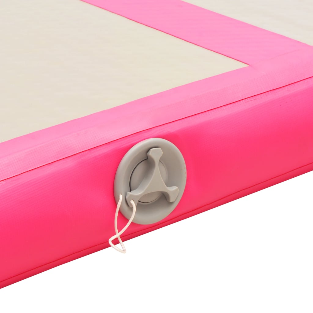 Gymnastiekmat met pomp opblaasbaar 400x100x10 cm PVC roze is nu te koop bij PeponiXL, paradijselijk wonen!