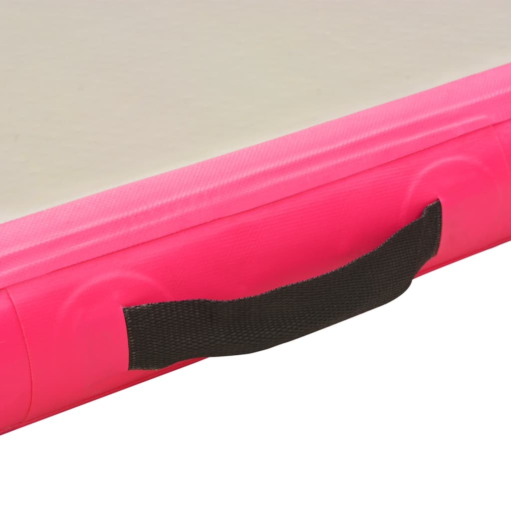 Gymnastiekmat met pomp opblaasbaar 400x100x10 cm PVC roze is nu te koop bij PeponiXL, paradijselijk wonen!