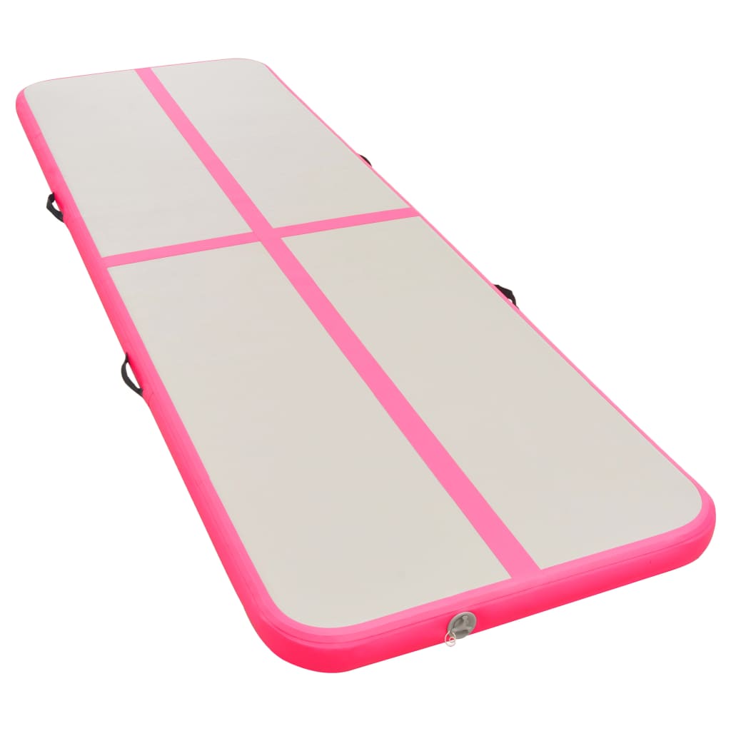 Gymnastiekmat met pomp opblaasbaar 800x100x10 cm PVC roze is nu te koop bij PeponiXL, paradijselijk wonen!