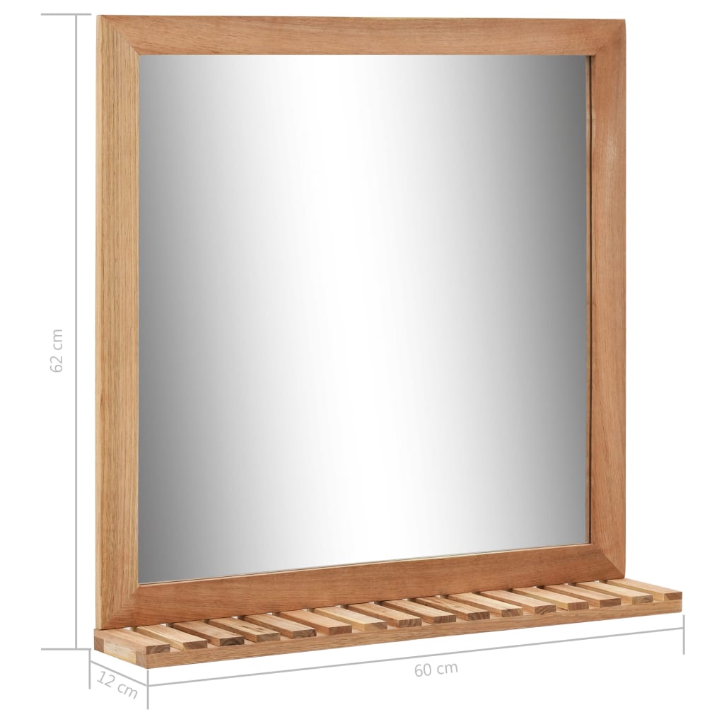 Badkamerspiegel 60x12x62 massief walnotenhout is nu te koop bij PeponiXL, paradijselijk wonen!