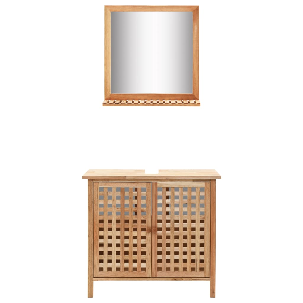 Wastafelkast met spiegel massief walnotenhout is nu te koop bij PeponiXL, paradijselijk wonen!
