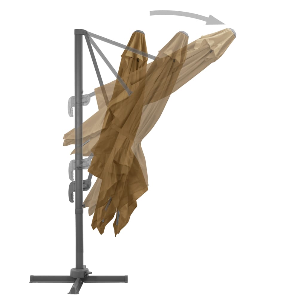 Parasol met draagbare voet taupe is nu te koop bij PeponiXL, paradijselijk wonen!