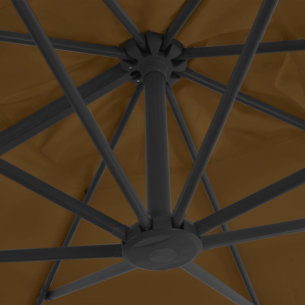 Parasol met draagbare voet taupe is nu te koop bij PeponiXL, paradijselijk wonen!
