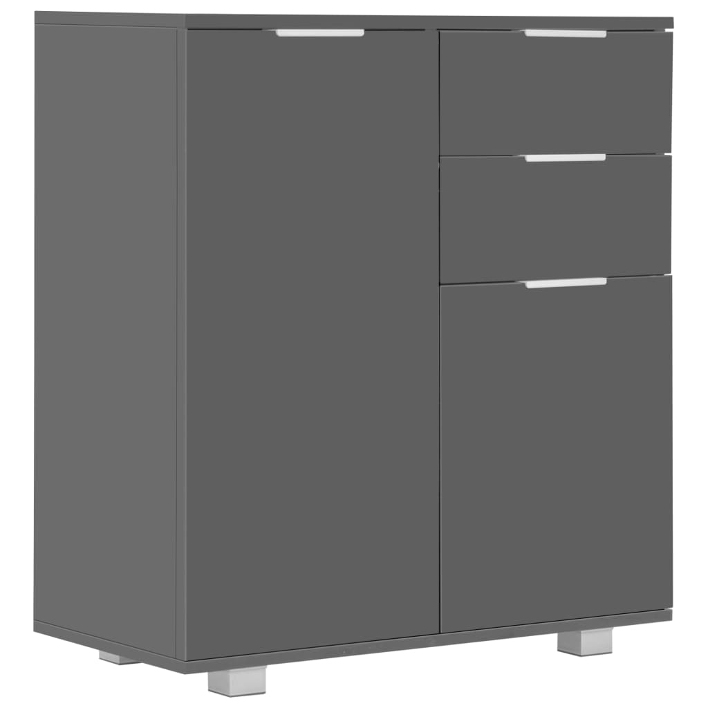 Dressoir 71x35x80 cm spaanplaat hoogglans grijs is nu te koop bij PeponiXL, paradijselijk wonen!